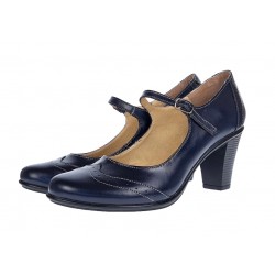 Marimea 35 Pantofi dama eleganti din piele naturala bleumarin, box - P104BLM5