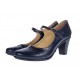 Marimea 35 Pantofi dama eleganti din piele naturala bleumarin, box - P104BLM5