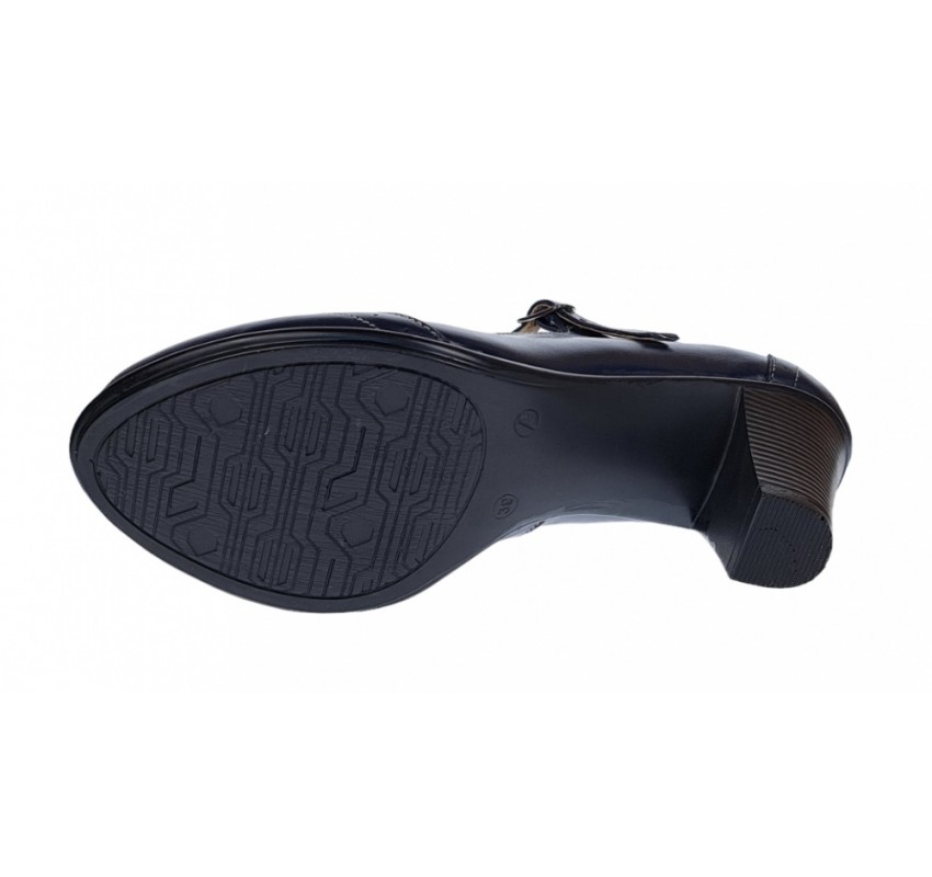 Marimea 35 Pantofi dama eleganti din piele naturala bleumarin, box - P104BLM5