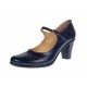 Marimea 39 Pantofi dama eleganti din piele naturala bleumarin cu toc de 7cm P104BLM7
