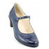 Pantofi dama eleganti din piele naturala cu toc mic -  Model bleumarin P104BLU