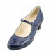 Pantofi dama eleganti din piele naturala cu toc mic -  Model bleumarin P104BLU