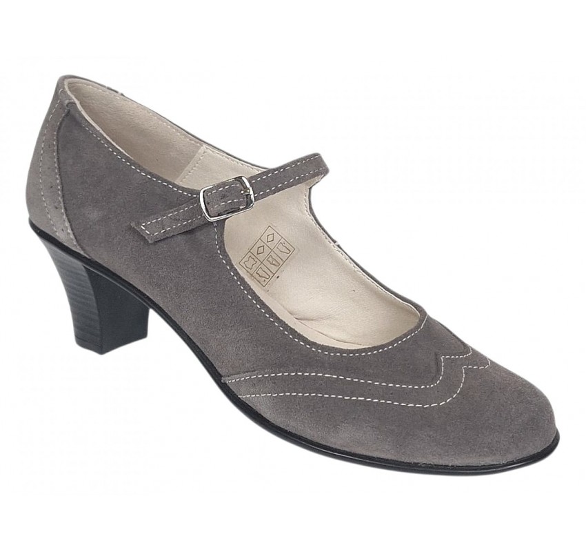 Marimea 37 Pantofi dama eleganti din piele naturala intoarsa Gri P104GRI5VEL