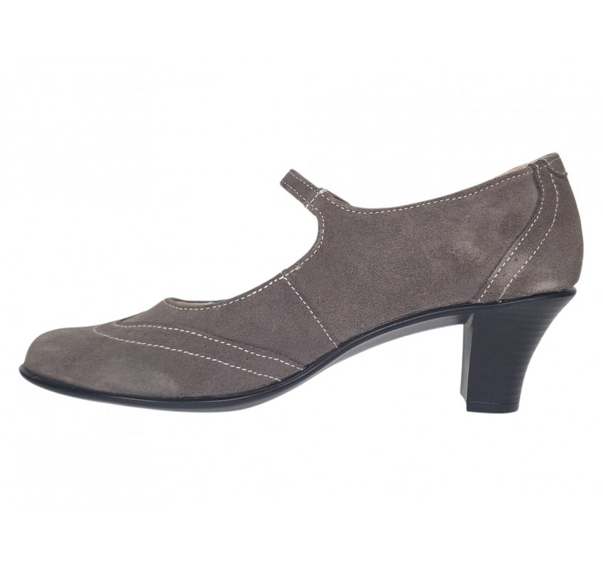 Marimea 37 Pantofi dama eleganti din piele naturala intoarsa Gri P104GRI5VEL