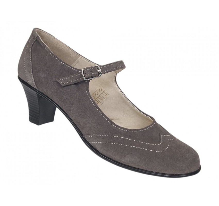 Marimea 37 Pantofi dama eleganti din piele naturala intoarsa Gri P104GRI5VEL