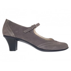 Marimea 37 Pantofi dama eleganti din piele naturala intoarsa Gri P104GRI5VEL