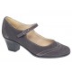 Pantofi dama eleganti din piele naturala intoarsa gri toc de  5cm P104GRIVEL