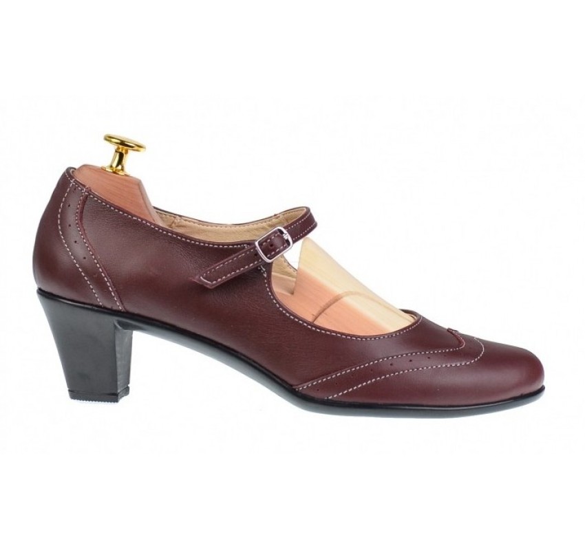 Pantofi dama eleganti din piele naturala grena - P104GRN