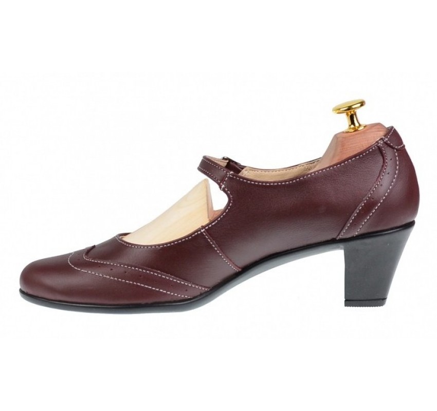 Pantofi dama eleganti din piele naturala grena - P104GRN