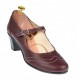 Pantofi dama eleganti din piele naturala grena - P104GRN