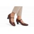 Marimea 35, 37 Pantofi dama piele naturala maro – eleganti, comozi, toc mediu stabil de 5 cm P104M