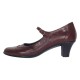 Marimea 35, 37 Pantofi dama piele naturala maro – eleganti, comozi, toc mediu stabil de 5 cm P104M
