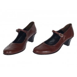 Marimea 35, 37 Pantofi dama piele naturala maro – eleganti, comozi, toc mediu stabil de 5 cm P104M