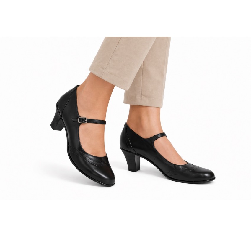 Pantofi dama piele naturala – eleganti, comozi, toc mediu stabil – model premium P104N5BOX