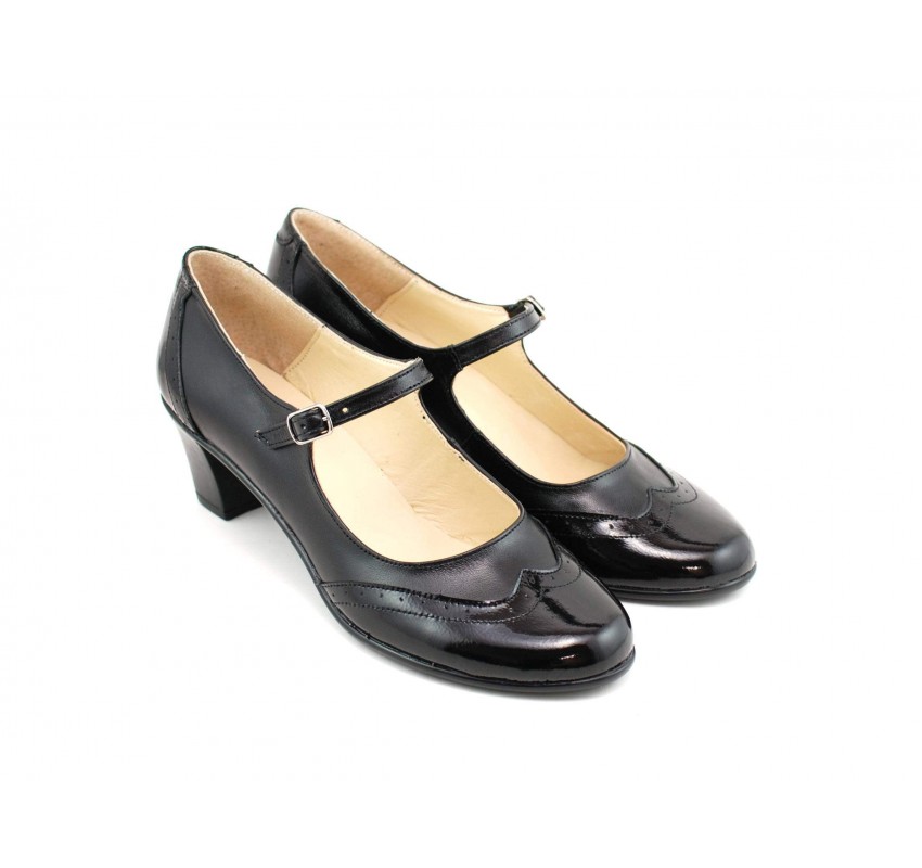 Pantofi dama comozi si eleganti, din piele naturala, cu toc de 5 cm, P104NL5