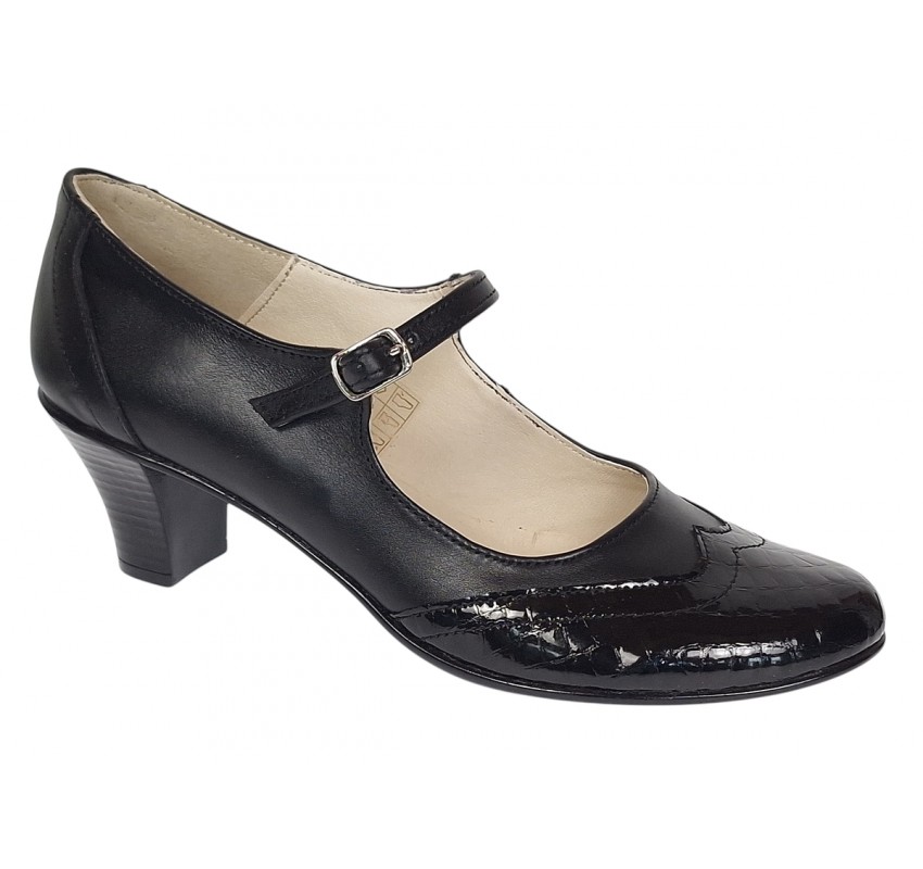 Marimea 39 Pantofi dama eleganti din piele naturala cu toc 5cm sau 7cm - P104NLCRT5