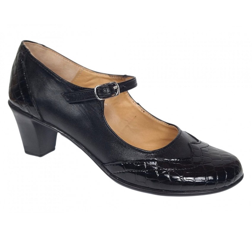 Marimea 35, 39 Pantofi dama eleganti din piele naturala cu toc 6 cm - P104NLCRT6