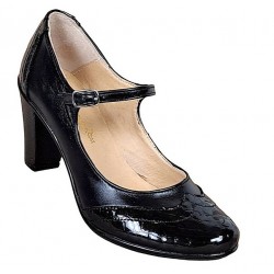 Pantofi dama, eleganti, din piele naturala cu toc 5cm sau 7cm - Made in Romania P104NLCRT7