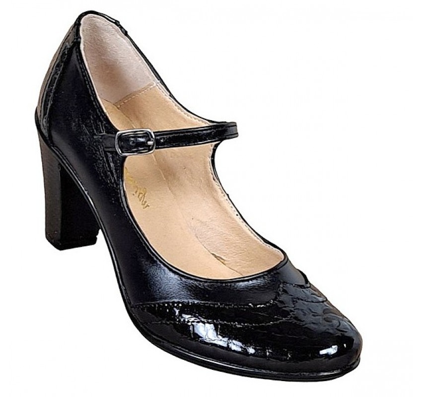 Pantofi dama, eleganti, din piele naturala cu toc 5cm sau 7cm - Made in Romania P104NLCRT7