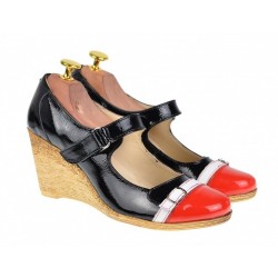 Pantofi dama casual din piele naturala, cu platforme de 7cm, foarte comozi - P104RNLAC