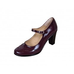 Pantofi dama visinii, eleganti, din piele naturala TOC 7cm - P104VIS7