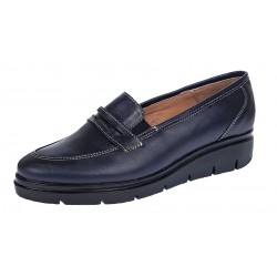 Pantofi dama casual din piele naturala, bleumarin inchis - P105BLBOX