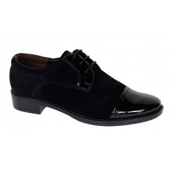 Pantofi dama casual din piele naturala intoarsa neagra - Model Ana
