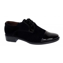 Marimea 40 Pantofi dama casual din piele naturala intoarsa negru vel
