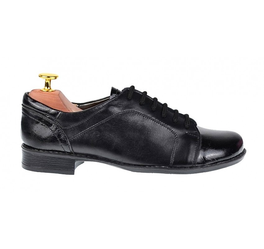 Pantofi dama negri casual din piele naturala, foarte comozi - Made in Romania P10NNL