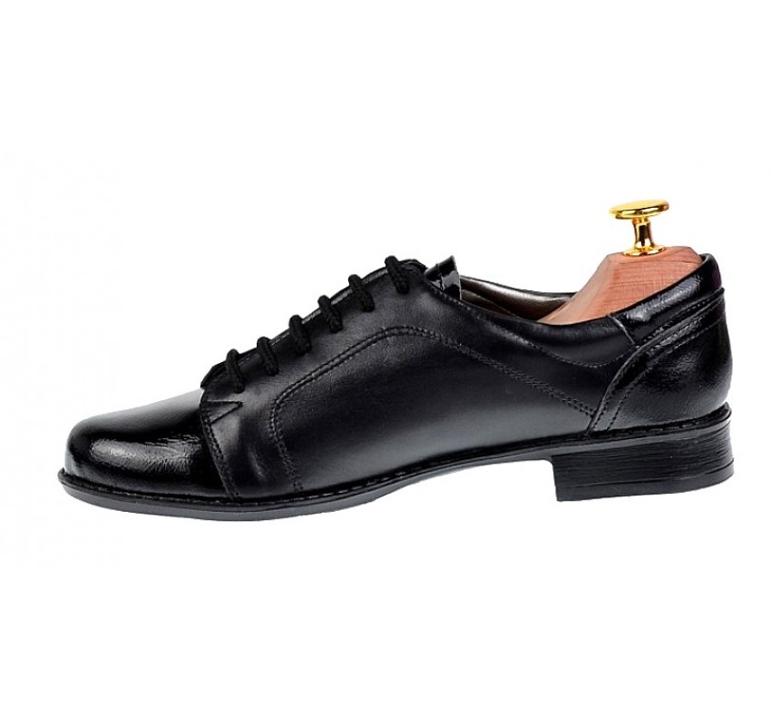 Pantofi dama negri casual din piele naturala, foarte comozi - Made in Romania P10NNL