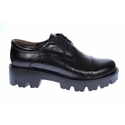Pantofi casual dama din piele naturala cu talpa groasa Negru - P11N