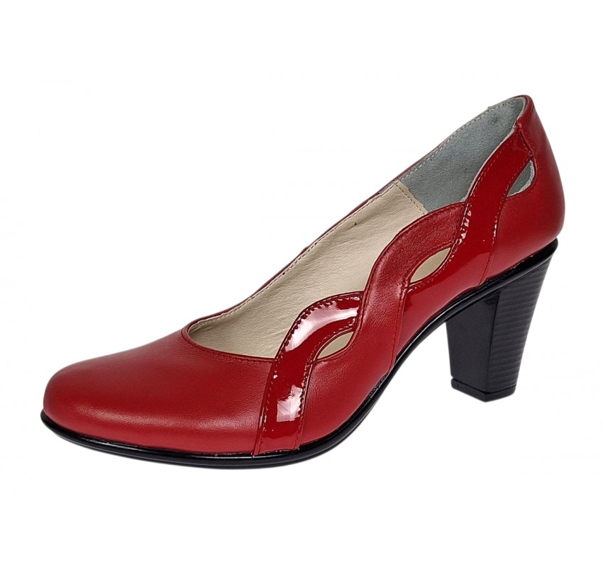 Pantofi dama din piele naturala cu toc de 7cm Katty Alb P134233ALB