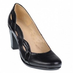 Pantofi dama din piele naturala cu toc de 7cm - Model Katty Negru P134233