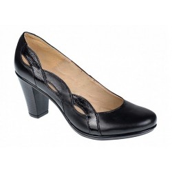 Pantofi dama din piele naturala cu toc de 7cm - Model Katty Negru P134233