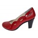 Pantofi dama din piele naturala cu toc de 7cm Katty Rosu P134233RL