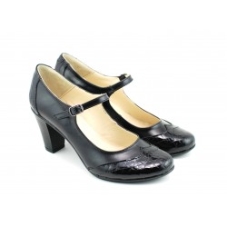 Pantofi dama eleganti din piele naturala, cu toc de 7cm P13423NCROCO