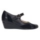 Marimea 40 Pantofi dama negri din piele naturala, tip Mary Jane P13NN