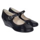 Marimea 40 Pantofi dama negri din piele naturala, tip Mary Jane P13NN
