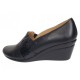 Pantofi dama casual din piele naturala cu talpa tip pana de 6 cm P15N