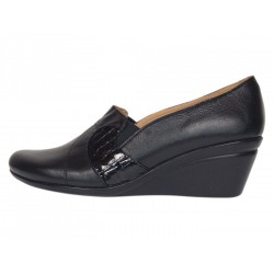 Pantofi dama casual din piele naturala cu talpa tip pana de 6 cm P15N