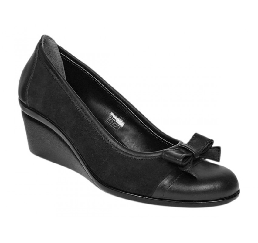 Pantofi dama negri casual din piele naturala intoarsa velur P1761NVEL
