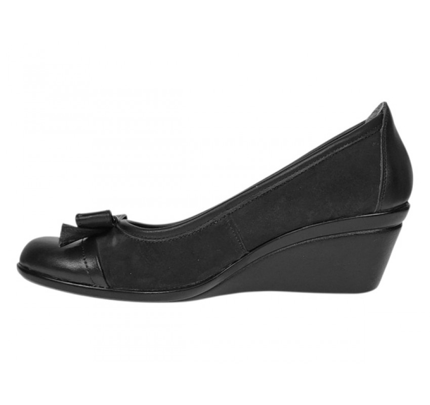 Pantofi dama negri casual din piele naturala intoarsa velur P1761NVEL