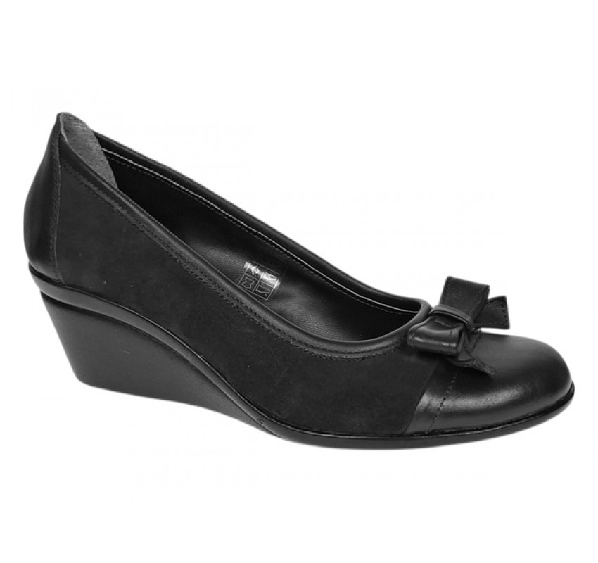 Pantofi dama negri casual din piele naturala intoarsa velur P1761NVEL