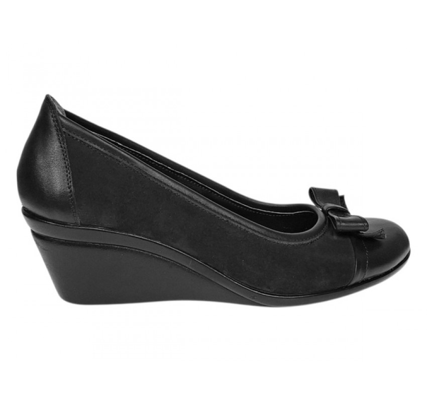 Pantofi dama negri casual din piele naturala intoarsa velur P1761NVEL