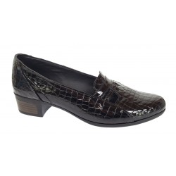 Pantofi dama comozi casual din piele naturala negru croco P18CRN
