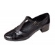 Pantofi dama cu bareta pentru dans Negru din piele naturala Croco P18CTCRN