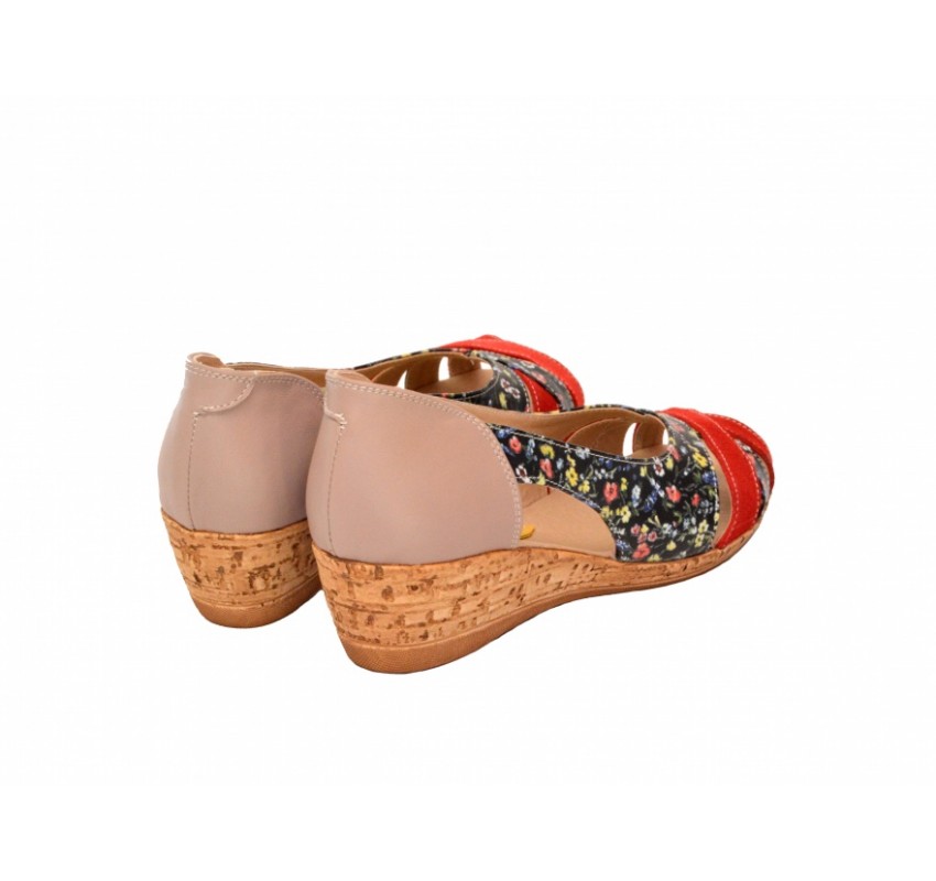 Pantofi dama de primavara - vara, decupati cu platforme de 4.5cm, lucrati din piele naturala P2020BCOLR