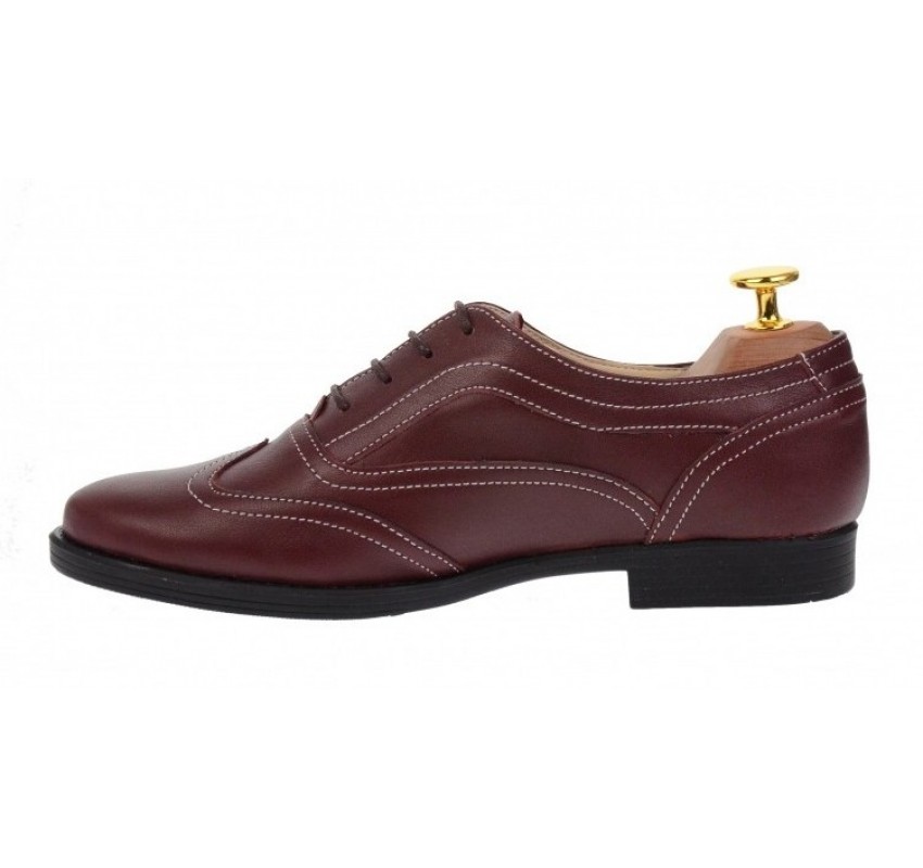 Marimea 37 Pantofi dama casual din piele naturala, culoare grena, P29GRENA
