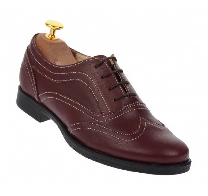 Marimea 37 Pantofi dama casual din piele naturala, culoare grena, P29GRENA