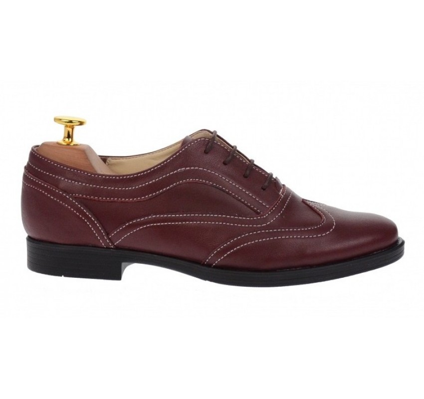 Marimea 37 Pantofi dama casual din piele naturala, culoare grena, P29GRENA